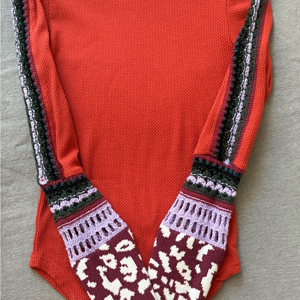 Free People Rust Knit Top